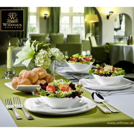 Porcelain dessert plate wilmax ilona, ​​d = 19.5 cm, white color-6