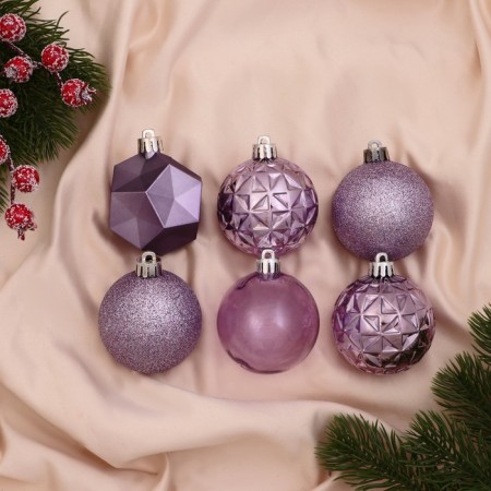 Set of balls plastic 16 pcs "Isabelle" Asteroid face, lilac