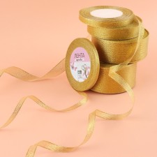 A set of brocade ribbons, 5 pcs, the size of the tapes: 6/10/20/40/50 mm, 23 ± 1 m, the color of the gold