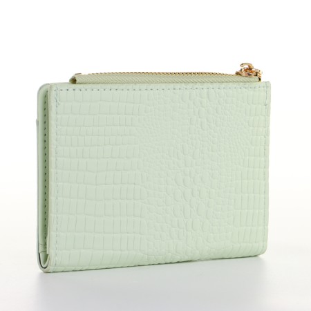 Women's wallet on the button, green color-1