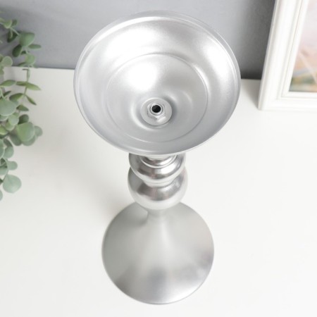 Summary of Metal for 1 candle "elegant" silver 38x13x13 cm-2