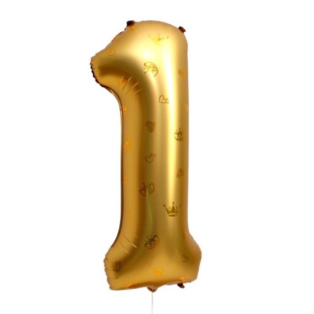 Foil ball 34 "Figure 1 with crowns", color gold