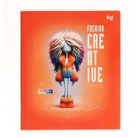 A notebook of 60 sheets, in a cage, on the bracket, fashion Creative, cover coated cardboard, glossy lamination, mix-3
