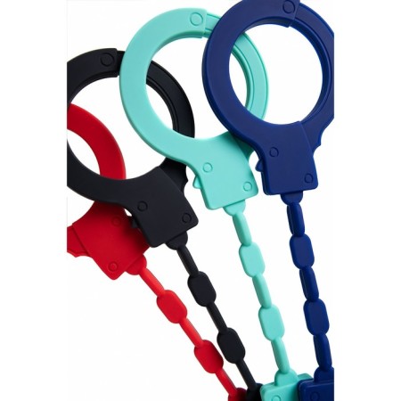 Handcuffs, silicone, blue, 33 cm-7