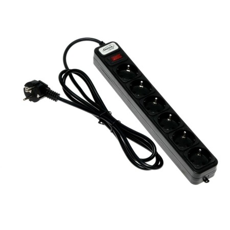 Luazon Lighting network filter, 6 outlets, 1.8 m, 2200 W, 3 x 0.75 mm2, 10 A, 220 V, black-1