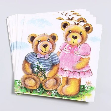 Paper Napkins "Bear", 33x33 cm, set 20 pcs
