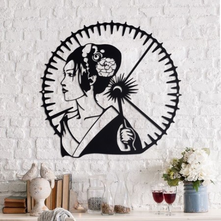 Panel "Girl" Black, 41.3x39.4cm