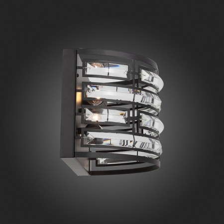 Sconces st. SL665.401.02. Chiarezza. 2x40 watts, E14, 27.5x19.2 cm, black color-4
