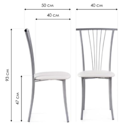 Grigori Metal Metal/Ecokozha, gray/white 40x50x93 cm stool-6