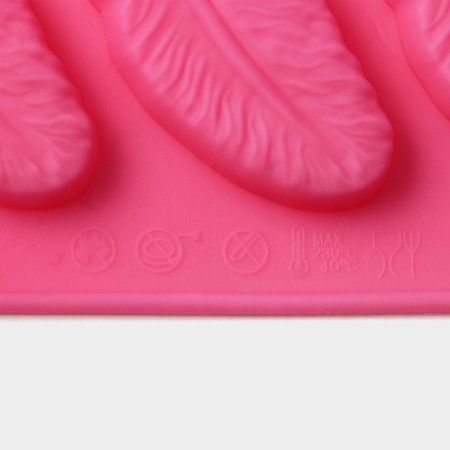Form for decorations of the share "Decor. Feather ", silicone, 29 × 16 × 1.5 cm, 12 cells, color mix-4