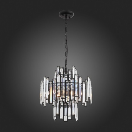 Suspended chandelier ST LUCE. SL665.443.06. Chiarezza. 6x40 W, E14, 36x36x55 cm, black color-4