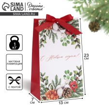 Gift package with the New Year's time tape, 13 x 23 x 7 cm, New Year
