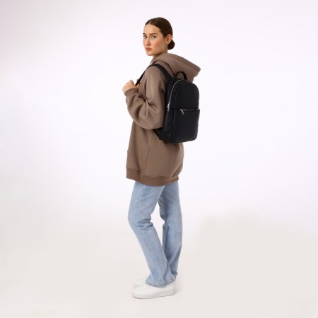Women's backpack city, Textura, black color-12