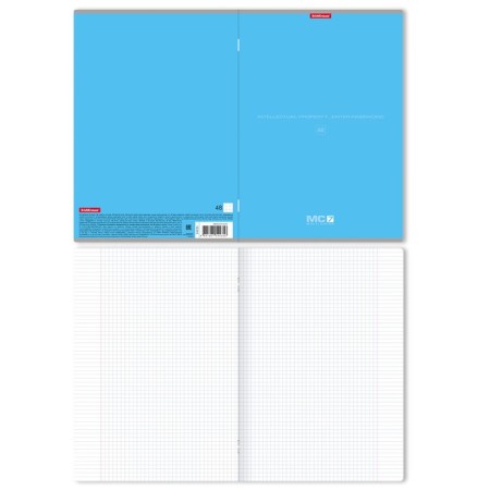 A4 notebook, 48 sheets in the cage on the Erichkrause MC-7 bracket, covered cardboard, offset block, whiteness 100%, mix-1