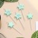 Set of candles for the cake, 5 pcs "Asterisk", Blue
