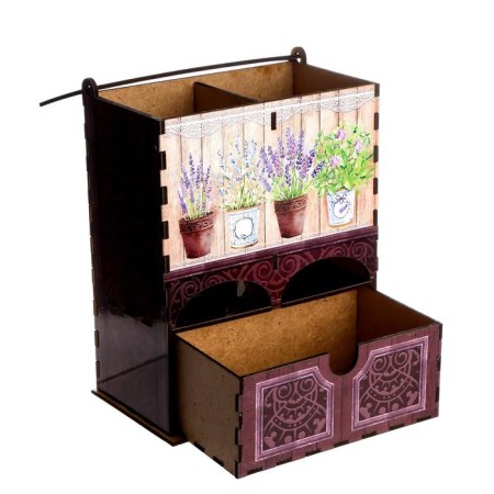 Tea house double with a box "Lavender in peas" 20x8.7x15.2 cm-5