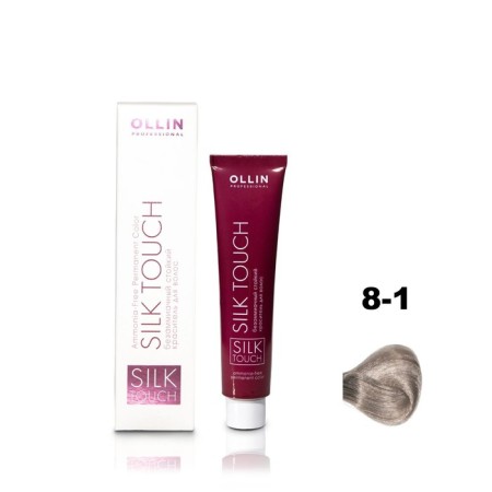 Hair dye OLLIN Professional Silk Touch, non-zammiac, tone 8/1 light-brown ashen