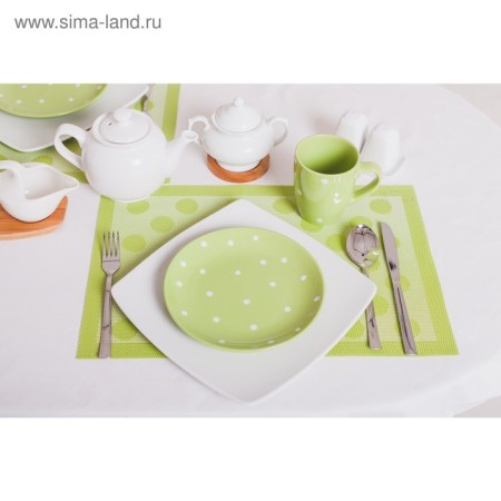 Mug ceramic shares "Green Peas", 360 ml, green color-5