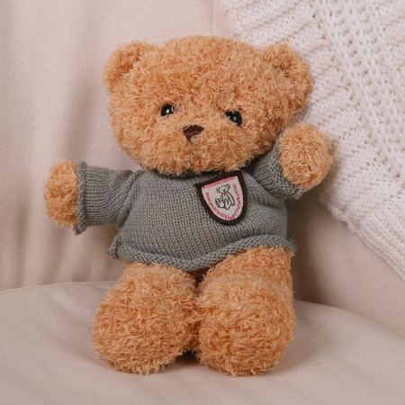 Soft toy "Bear" in a jacket, 28 cm, beige color-2