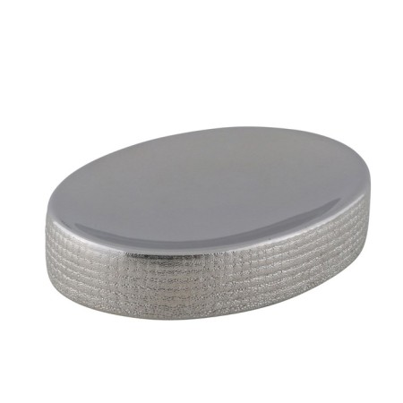Axentia Hollywood soapbred oval from ceramics, silver color, 12x2.5x9 cm