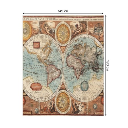 The tablecloth “Renaissance map”, rectangular, Saten, size 145x180 cm-1