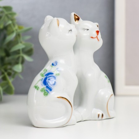 Souvenir ceramics "2 kitten in a flower" 9.5x4.5x10.6 cm-1