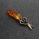 Talisman keychain "Scissors", brass, amber