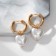 Earrings with the removable element "Transformer" heart is pearl, white color in gold