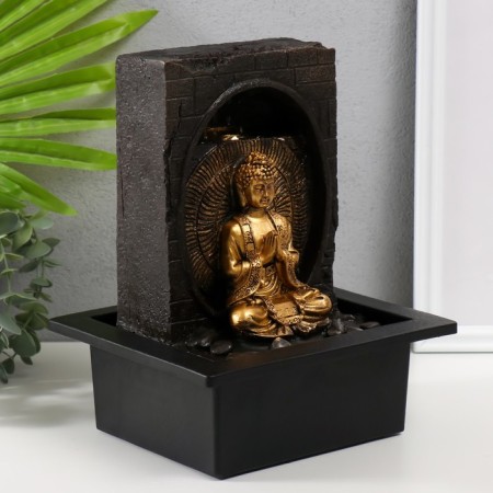 The desktop fountain from the network, backlight "Buddha Meditation in the Grotto" 21x17.5x26 cm-1