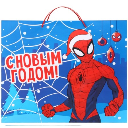New Year. Gift package, 40x49x19 cm, packaging, spider-man-4