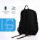 Young backpack from textiles on lightning, 3 pockets, black color