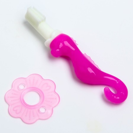 Children's toothbrush the massager, "sea hobby", silicone, with a limiter, from 3 months, color mix-1