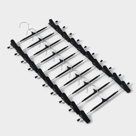 Pannings for trousers and skirts with clamps, set 10 pcs, 32 × 13.5 cm, black color-1