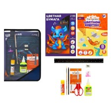 A4 labor folder, plastic, lightning around, folding bar, with a filling of 10 items, calligrata, PTR-1, 