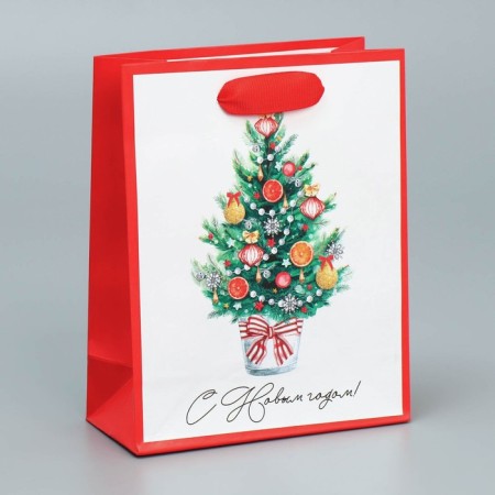 Laminated vertical "Christmas tree", s 12 x 15 x 5.5 cm, New Year-1