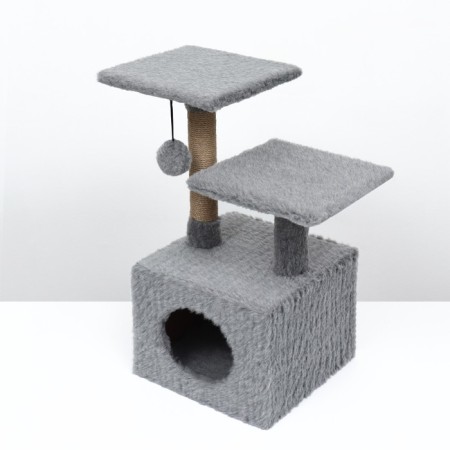 House-cogue 2 Ur. square with 2 square shelves, 53 x 35 x 65 cm, gray-3
