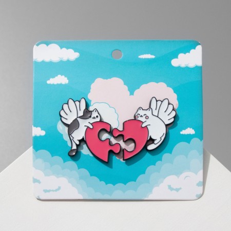 Icons-strips "Koto-Angels" puzzle, colored in ferrous metal