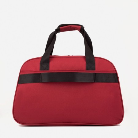 Road bag on lightning, 2 external pockets, a suitcase holder, a long belt, burgundy color-1