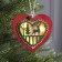 Christmas tree toy "Red Heart with a deer", from batteries, a glow of warm white