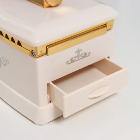 Musical mechanical Musical Casket "Retro iron" white 9x16x12 cm-4
