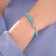Bracelet amulet "Glazik" turtles, blue color in silver, 6 cm