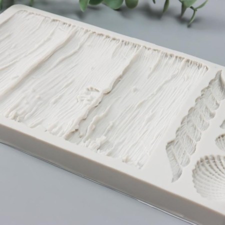 Mold Silicon "Background - Beach with shells" 5 items 19.8x11.4x1 cm-1