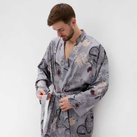 Home robe KAFTAN "Dragon", r.52-54. grey-1