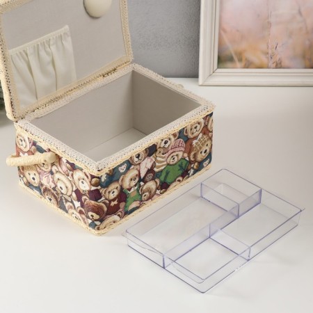 Casket for needlework "Plush cubs" 19x26x14.5 cm-3