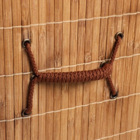 Storage basket, with handles, folding, 34 × 34 × 52 cm, bamboo, jute-5