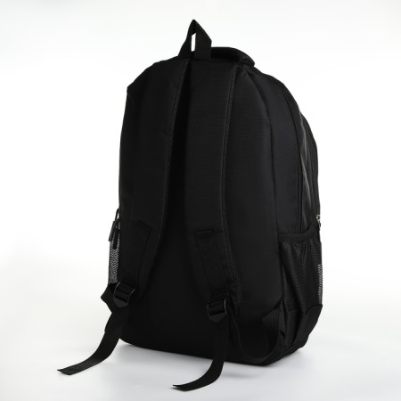 Youth backpack from textiles on lightning, 4 pockets, black/gray color-3
