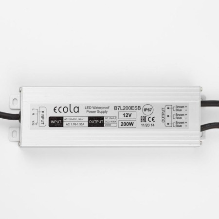 ECOLA power supply for 12 V LED tape, 200 W, IP67-2