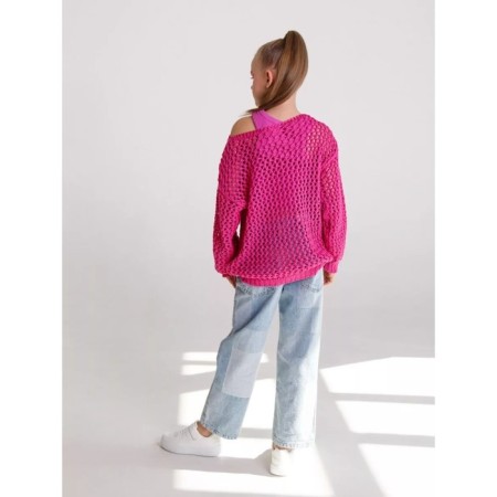 Свитер для девочки Amarobaby Knit Trend, рост 128 см, цвет розовый-6