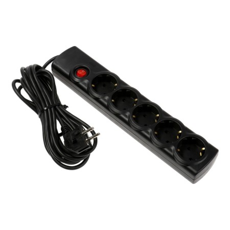 Luazon Lighting network filter, 5 outlets, 5 m, 3500 W, 3x1 mm2, 16 A, 220 V, with a fuse, black-3