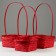 A set of wicker baskets, D19x9/32 cm, d22x9.5/34 cm, d25x10/36 cm, 3pcs, red, bamboo